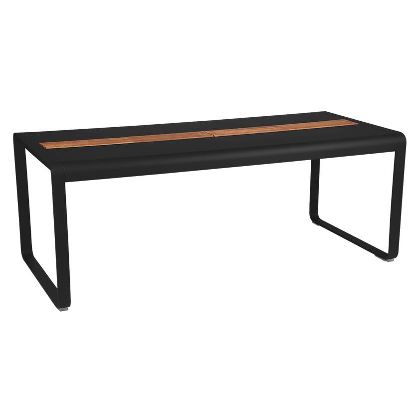 Table BELLEVIE 196 x 90 cm avec rangement de Fermob, Réglisse Table BELLEVIE 196 x 90 cm avec rangement de Fermob, Réglisse