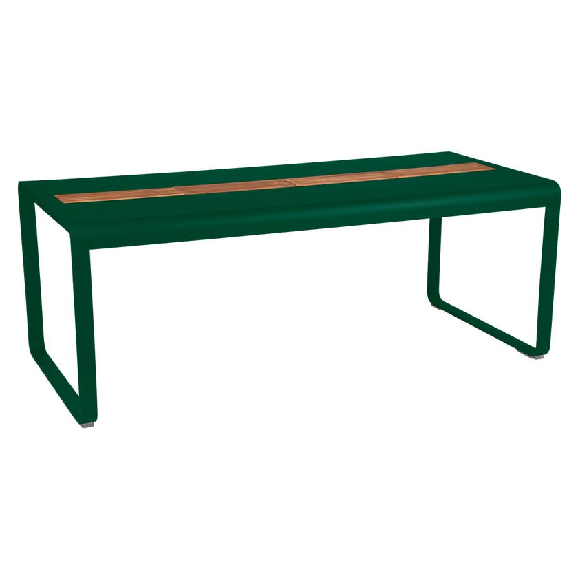 Table BELLEVIE 196 x 90 cm avec rangement de Fermob, Vert cèdre Table BELLEVIE 196 x 90 cm avec rangement de Fermob, Vert cèdre