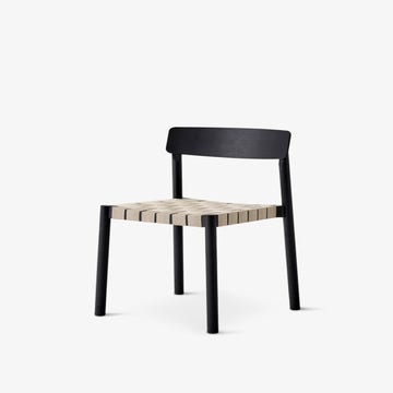 Chaise BETTY TK1 de &Tradition, Structure chêne laqué noir, Assise lin naturel