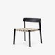 Chaise BETTY TK1 de &Tradition, Structure chêne laqué noir, Assise lin naturel