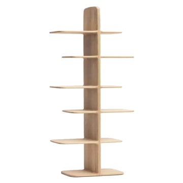 Bibliothèque TEHEME de Drugeot Labo, 220x60xP30, chêne vernis mat