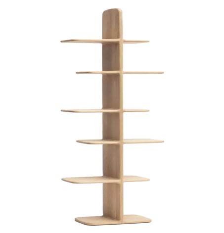 Bibliothèque TEHEME de Drugeot Labo, 220x60xP30, chêne vernis mat