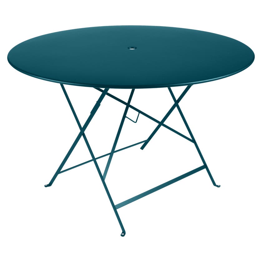 Table ronde pliante BISTRO de Fermob, D.117 x H.74 cm, bleu acapulco Table ronde pliante BISTRO de Fermob, D.117 x H.74 cm, bleu acapulco