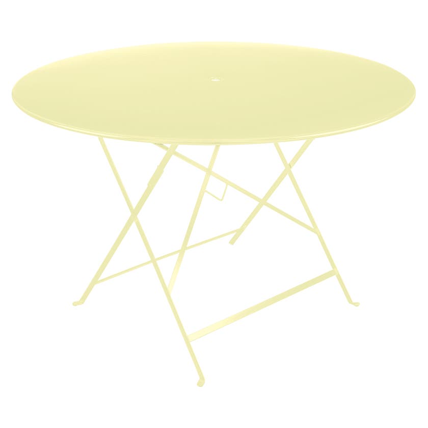 Table ronde pliante BISTRO de Fermob, D.117 x H.74 cm, Citron givré Table ronde pliante BISTRO de Fermob, D.117 x H.74 cm, Citron givré