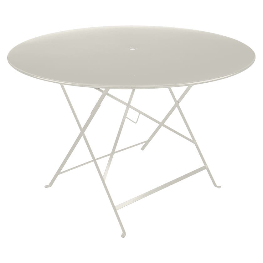 Table ronde pliante BISTRO de Fermob, D.117 x H.74 cm, Gris argile Table ronde pliante BISTRO de Fermob, D.117 x H.74 cm, Gris argile