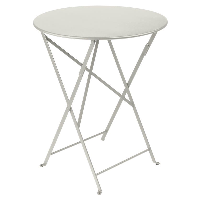 Table ronde pliante BISTRO de Fermob, D.60 x H.74 cm, Gris argile Table ronde pliante BISTRO de Fermob, D.60 x H.74 cm, Gris argile