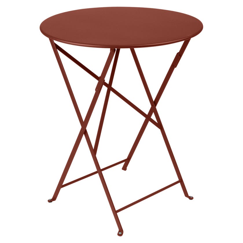 Table ronde pliante BISTRO de Fermob, D.60 x H.74 cm, ocre rouge Table ronde pliante BISTRO de Fermob, D.60 x H.74 cm, ocre rouge
