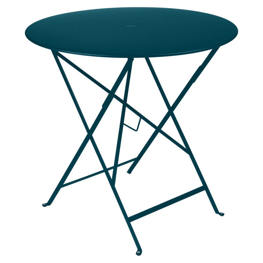Table ronde pliante BISTRO de Fermob, D.77 x H.74 cm, bleu acapulco Table ronde pliante BISTRO de Fermob, D.77 x H.74 cm, bleu acapulco