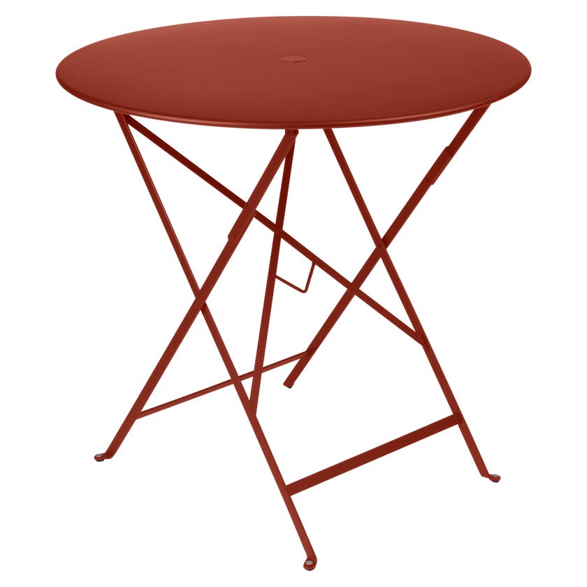 Table ronde pliante BISTRO de Fermob, D.77 x H.74 cm, ocre rouge Table ronde pliante BISTRO de Fermob, D.77 x H.74 cm, ocre rouge
