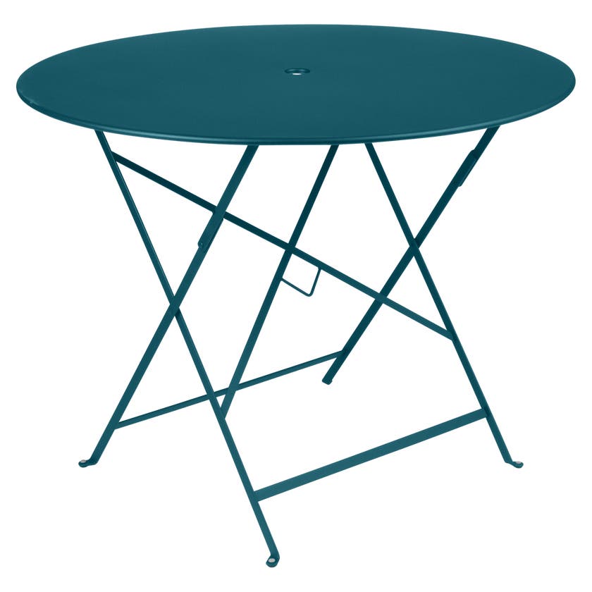 Table ronde pliante BISTRO de Fermob, D.96 x H.74 cm, bleu acapulco Table ronde pliante BISTRO de Fermob, D.96 x H.74 cm, bleu acapulco