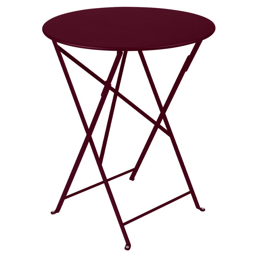 Table ronde pliante BISTRO de Fermob, D.60 x H.74 cm, Cerise noire Table ronde pliante BISTRO de Fermob, D.60 x H.74 cm, Cerise noire