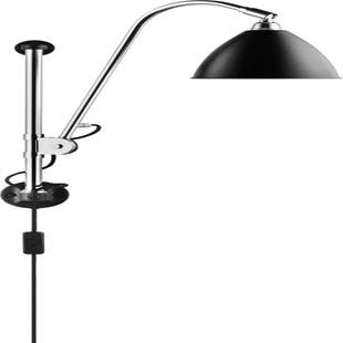 Applique murale BL5 de Gubi, Structure chrome, Noir