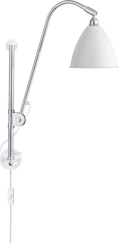 Applique murale BL5 de Gubi, Structure chrome, Blanc Applique murale BL5 de Gubi, Structure chrome, Blanc