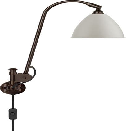 Applique murale BL6 de Gubi, Structure laiton noir, Blanc