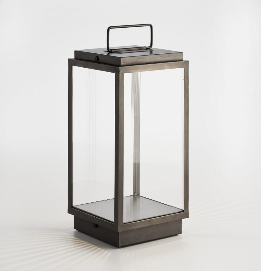 Lanterne portable BLAKES LED de Nautic, Bronze patiné foncé, Verre clair