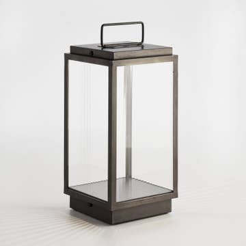 Lanterne portable BLAKES LED de Nautic, Bronze patiné foncé, Verre rainuré
