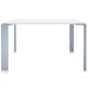 Table FOUR carrée de Kartell, 128 x 128,  Piètement acier coloris aluminium, Plateau blanc
