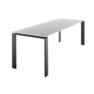 Table FOUR de Kartell, 223 x 79, Piètement noir, Plateau blanc