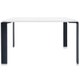 Table FOUR carrée, 128 x 128,  Piètement noir, Plateau blanc