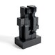 Block sculpture - varnished mahogany - black