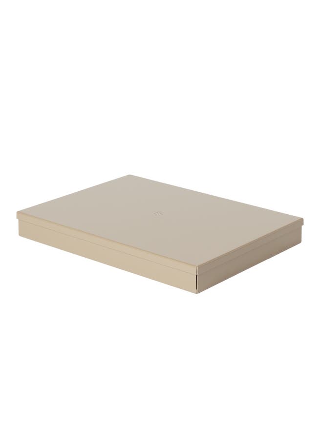 Boite métal L, Gris beige Boite métal L, Gris beige