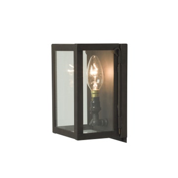 Applique MINIATURE BOX de Davey Lighting, Verre clair, Laiton vieilli