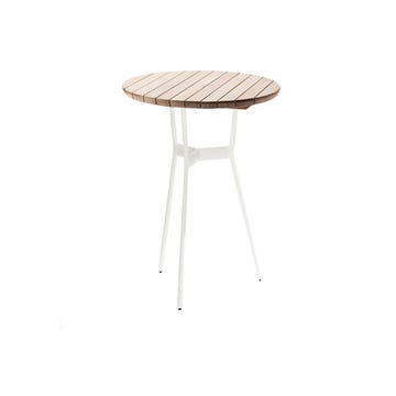 Table ronde BRANCH de Tribù, Blanc Teak