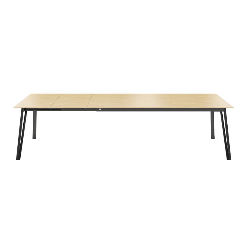Table BREST Extensible de Mobitec, 100x200/250/300 cm, Plateau Chêne Mat vernis E11, Piètement Métal Black A01 Table BREST Extensible de Mobitec, 100x200/250/300 cm, Plateau Chêne Mat vernis E11, Piètement Métal Black A01