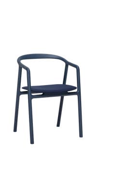 Chaise BRIONI de Woak, Chêne laqué, Bleu, Assise tissu Chaise BRIONI de Woak, Chêne laqué, Bleu, Assise tissu