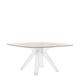 Table SIR GIO Carrée, Pieds cristal, Jaune
