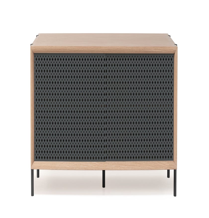 Buffet bas GABIN de Hartô, 122 cm, Gris ardoise / chêne
