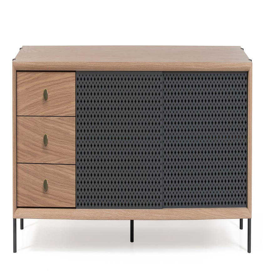 Buffet bas GABIN avec bloc tiroir de Hartô, 162 cm, Gris ardoise