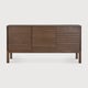 Buffet Sono - teck vernis - marron clair - 2 portes - 3 tiroirs
