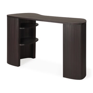 Bureau ROLLER MAX, Acajou massif teinté brun foncé