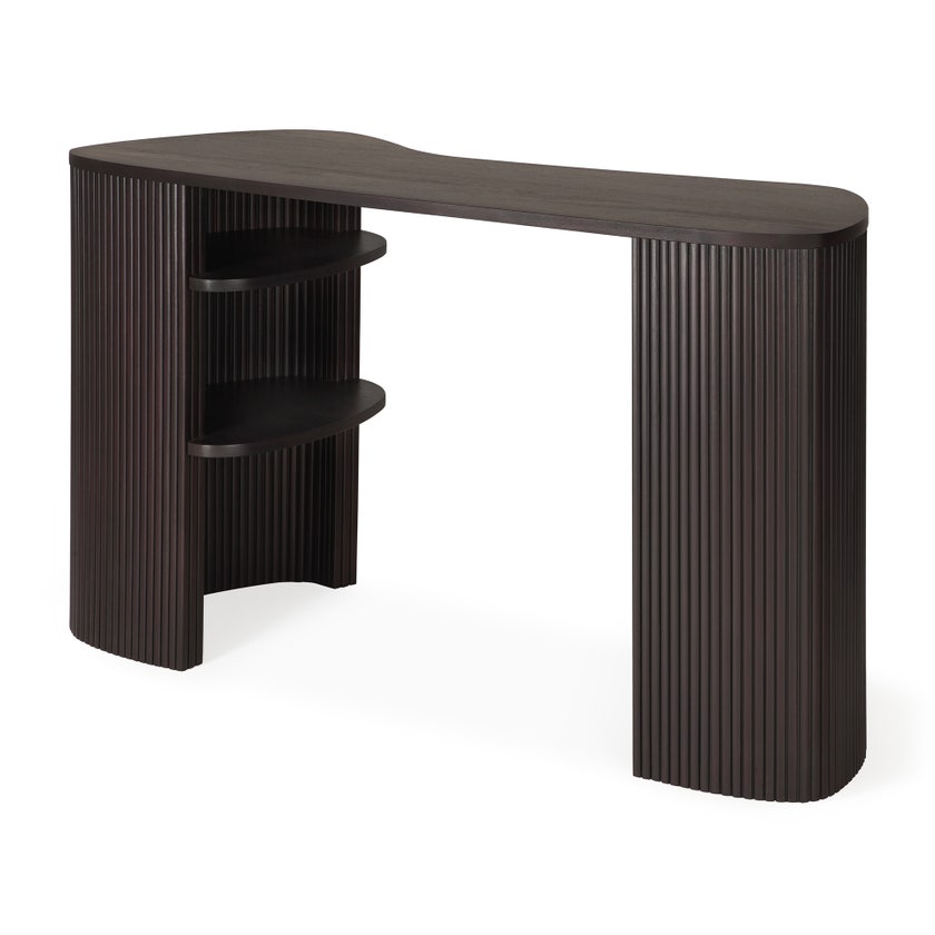 Bureau ROLLER MAX, Acajou massif teinté brun foncé Bureau ROLLER MAX, Acajou massif teinté brun foncé