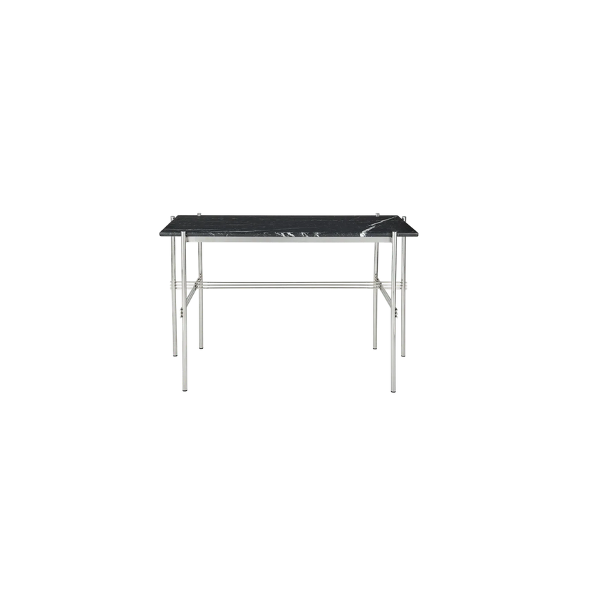 Bureau TS de Gubi, Structure acier poli, Marbre nero marquina