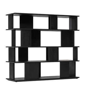 Bibliothèque BURLY de Woak, 120 x 160 cm, Chêne laqué, Noir