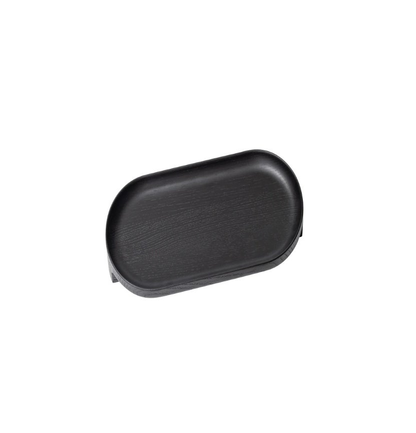 Plateau BURLY de Woak, 38 x 18 cm, Chêne laqué, Noir