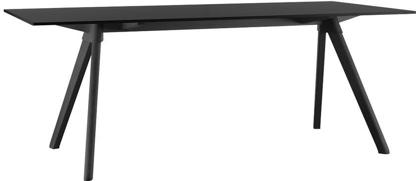 TABLE BUTCH THE WILD BUNCH, L.180 cm, Structure hêtre noir, Plateau HPL noir de MAGIS TABLE BUTCH THE WILD BUNCH, L.180 cm, Structure hêtre noir, Plateau HPL noir de MAGIS