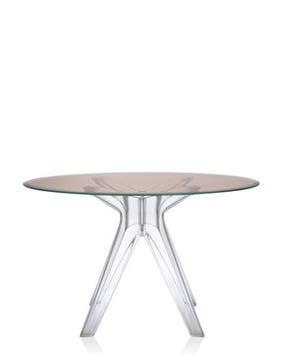 Table SIR GIO de Kartell, Pieds cristal, Rose poudré Table SIR GIO de Kartell, Pieds cristal, Rose poudré