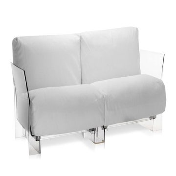 Canapé 2 places POP OUTDOOR de Kartell, Ikon Blanc, Structure transparente 