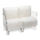 Canapé 2 places POP OUTDOOR, Sunbrella Blanc, Structure transparente 