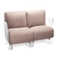 Canapé 2 places POP OUTDOOR de Kartell, Sunbrella Gris Tourterelle, Structure transparente 