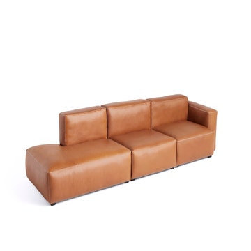 Canapé 3 places MAGS SOFT LOW, Accoudoir à droite, Cuir Sense Cognac