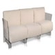 Canapé 3 places POP OUTDOOR, Sunbrella Gris Tourterelle, Structure transparente 