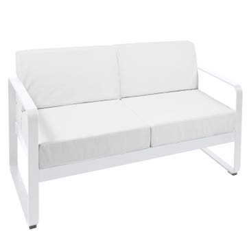 Canapé BELLEVIE de Fermob, Coussin blanc grisé, Blanc coton