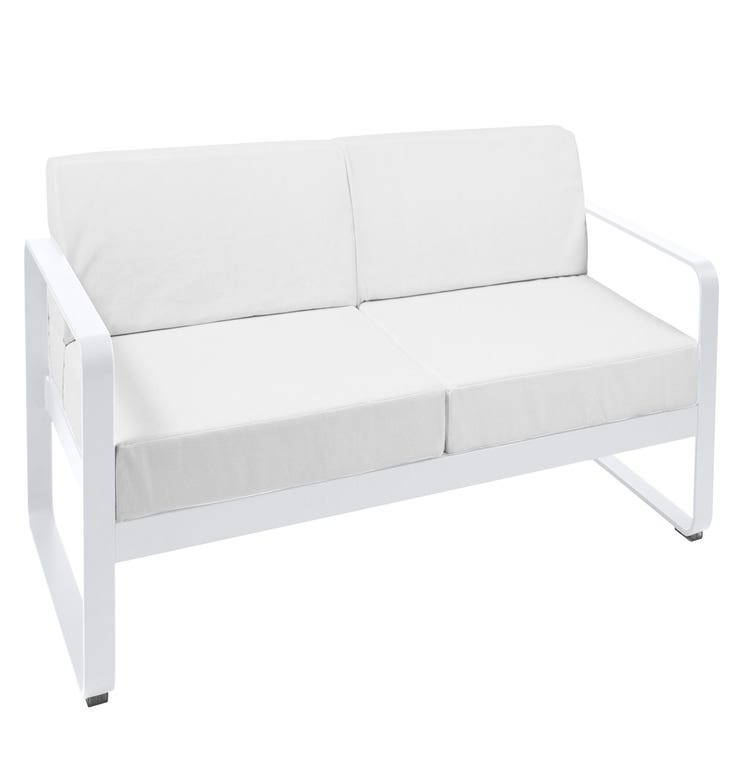 Canapé BELLEVIE de Fermob, Coussin blanc grisé, Blanc coton