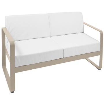 Canapé BELLEVIE de Fermob, Coussin blanc grisé, Muscade