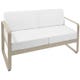 Canapé BELLEVIE, Coussin blanc grisé, Muscade