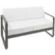 Canapé BELLEVIE, Coussin blanc grisé, Romarin